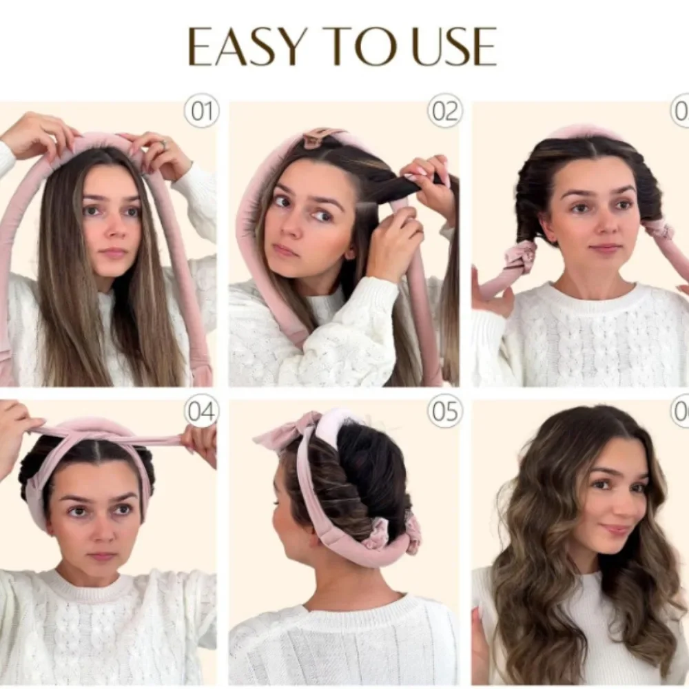 Heatless Curling Rod Headband No Heat Hair Curler Hair Rollers Soft Curlers Lazy Sleeping Curls Curling Hairband Styling Tools