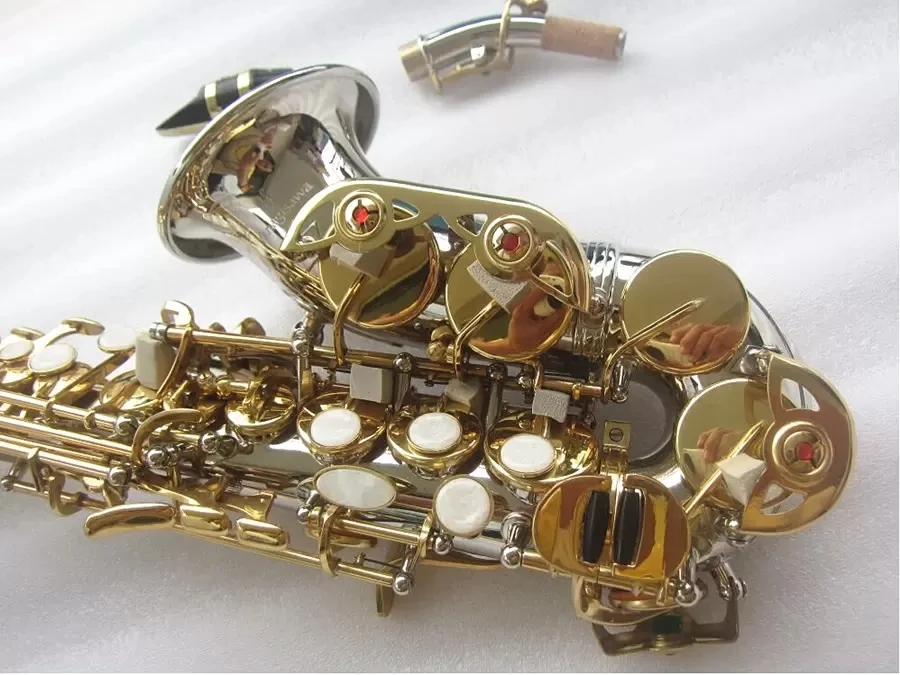 New Sell well Soprano Sax Curved Soprano Saxophone Nickel Silver Brass Sax with Mouthpiece Patches Pads Reeds Bend Neck
