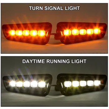 For Ford F150 F-150 Raptor Style Left Right Fog Light 4-Door 2009-2014 LED Fog Light Dynamic Turn Signal DRL Plug and Play