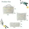 1pcs Cute Quilted Cotton Makeup Bag Women Zipper Cosmetic Organizer Cloth Handbag Box Shape Portable Toiletry Case for Girls 2