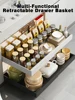 Spice Box Storage Rack Scalable Pull-out Kitchen Storage Rack Multi-Functional Retractable Drawer Basket Cabinets Organizer 6