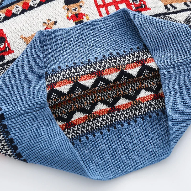 Spanish Fashion Boy Sweater Infant Knit Vest Soldier Bear Knitwear Children Gentleman Clothes Fall Clothing Kid Spring Pullover knit sweater