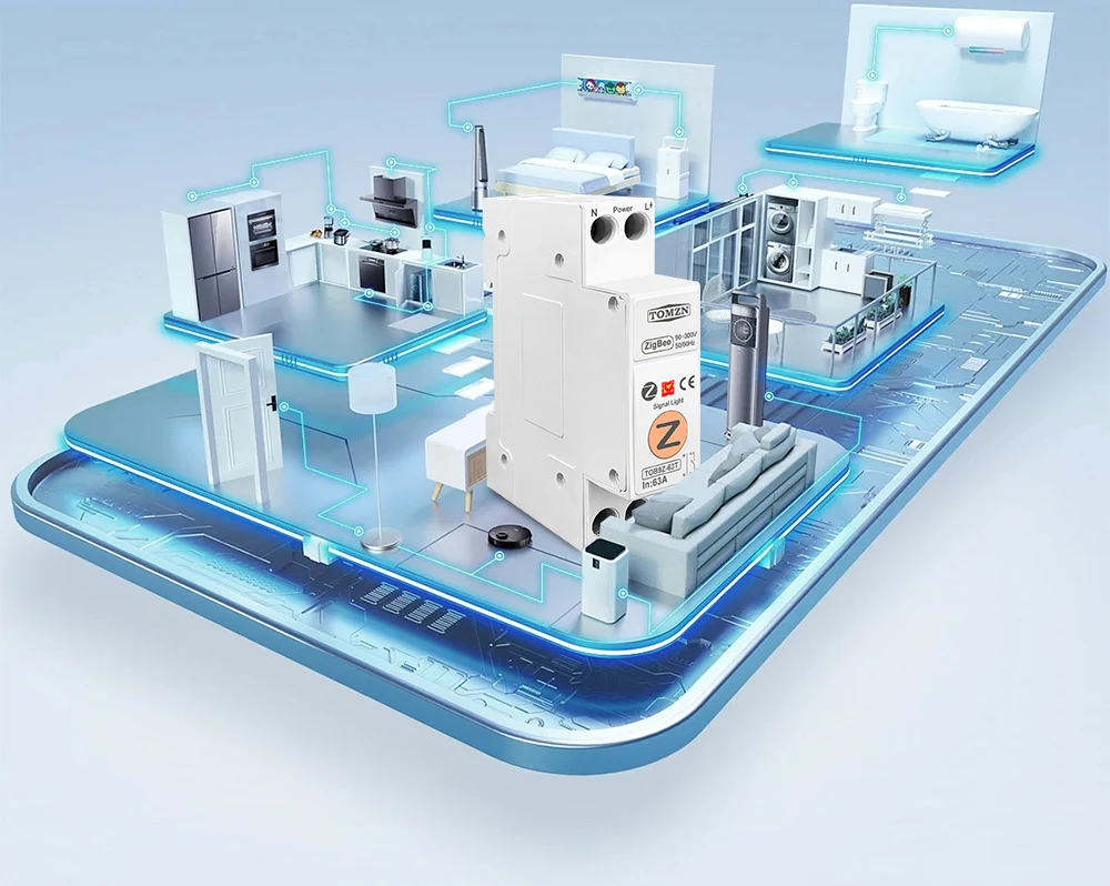 TOMZN-Medidor de Energia Interruptor Inteligente Zigbee, Monitoramento