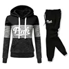 2024 Hot Sales Womens Tracksuit Print ColorBlock Hooded Sweatshirts Fashion Trend Versatile Pullover Street Warm Casual Clothing 4
