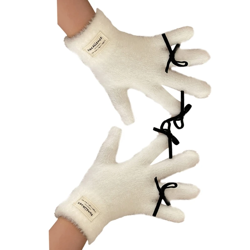 

Y2K Full Finger Gloves Touching Screen Thermal Gloves Furry Gloves for Adults Drop Shipping