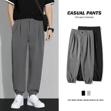 

Men's Spring Harajuku Solid Color Harem Pants 2022 Korean Style Fashion Sports Pants Couple Casual Wide Leg Jogging Pants