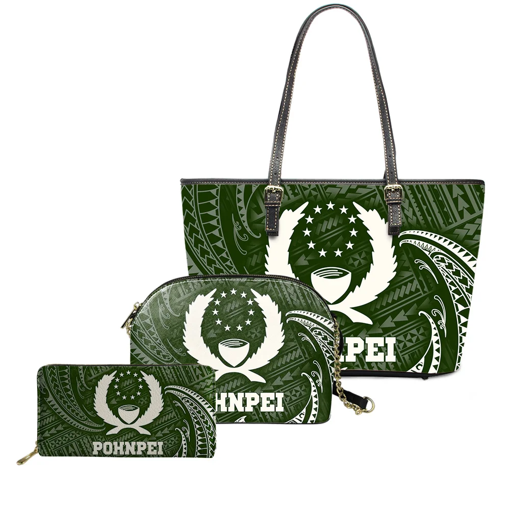 

New design bags women handbags ladies 2023 polynesian hawaiian pohnpei print leather purses and handbag female for women luxury