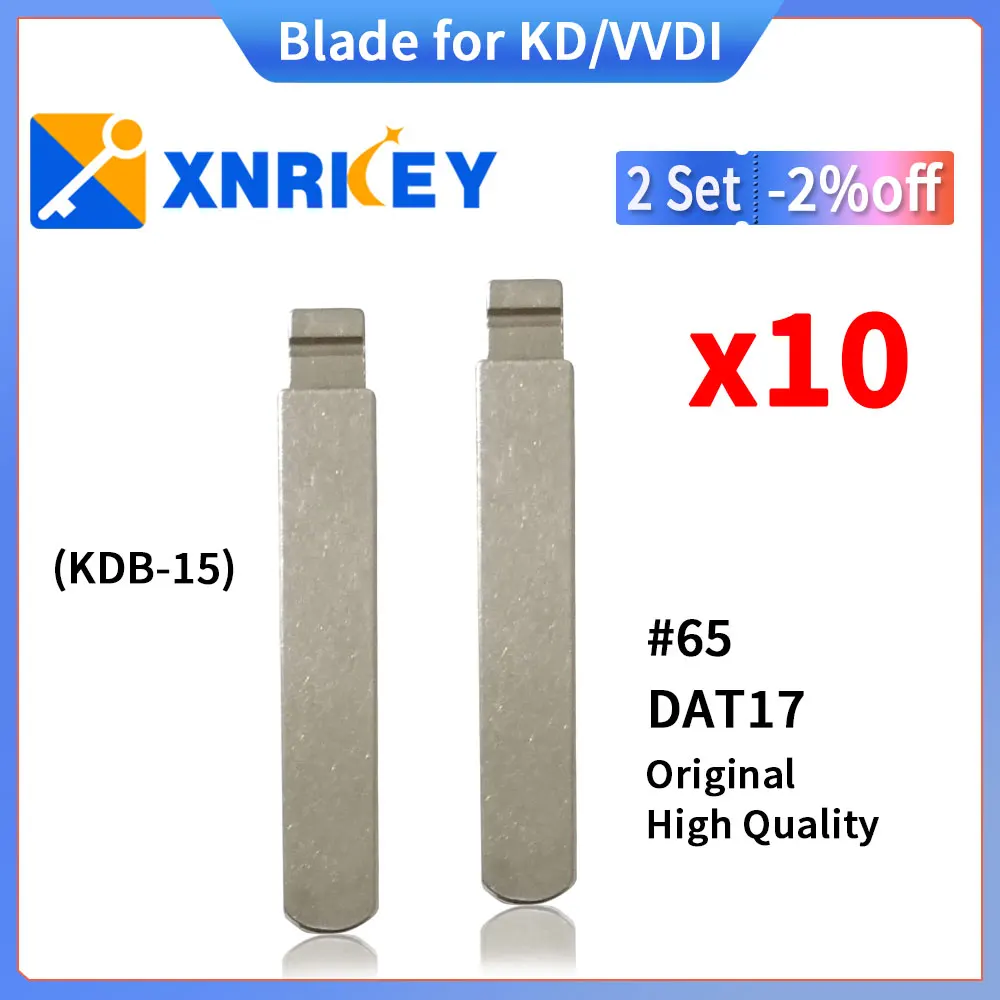 

XNRKEY 10 Pcs 65# DAT17 Original High Quality Blade for KD/VVDI Remote Key Replacement Metal Blank Uncut Blade