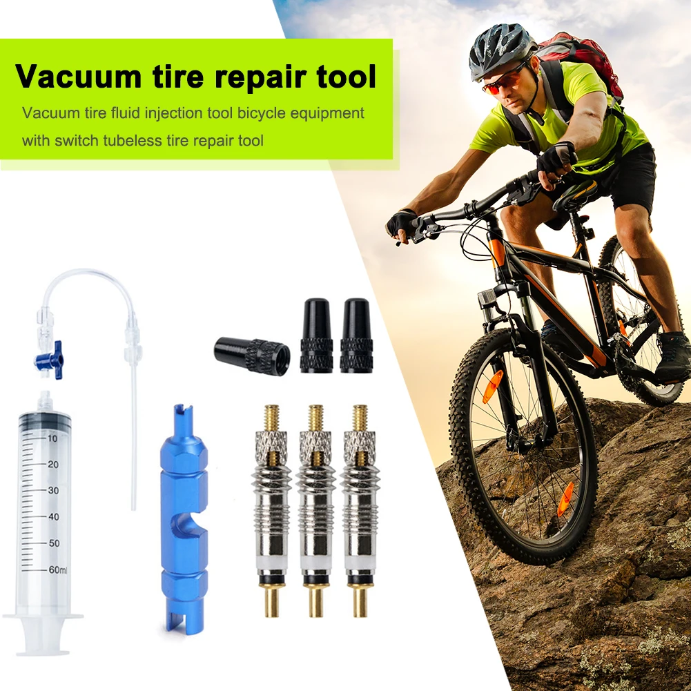 Outil De Valve De Bicyclette Sans Chambre À Air, Pour Vtt, Vélo De Route,  Pneu Sans Chambre À Air, Kit De Tuyau En Caoutchouc, Injection De Liquide -  Pneus De Vélo - AliExpress