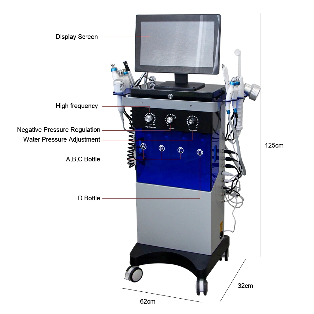14-in-1 Hydra Sauerstoff Gesichtsmaschine Hautverjüngung Gesichtsstraffung Vakuum Mitesser Entferner Hydrodermabrasion Gesichtsmaschine – Detail 8
