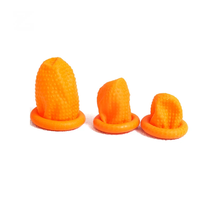 50PCS Leather DIY Craft Tool Orange Rubber Finger Covers Fingertip Protector Gloves For Leather Manual work