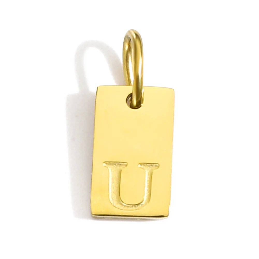 Gold Color Polished Stainless Steel Square Pendant for DIY Jewelry and Accessories