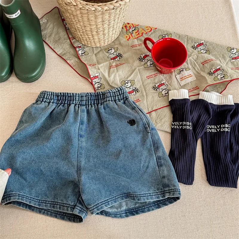 Summer New Children Denim Shorts Solid Boys Girls Loose Casual Short Jeans Kids Fashion Versatile Shorts Toddler Clothes kids shorts