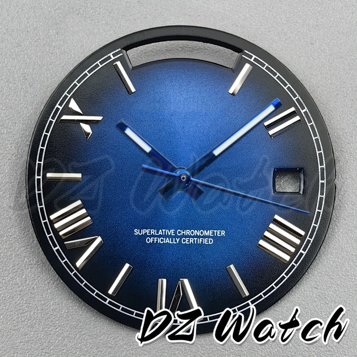 Sunberts 29MM Roman Edge Watch Dial with Dual Date Calendar and Hands for Automatic Movement Watches
