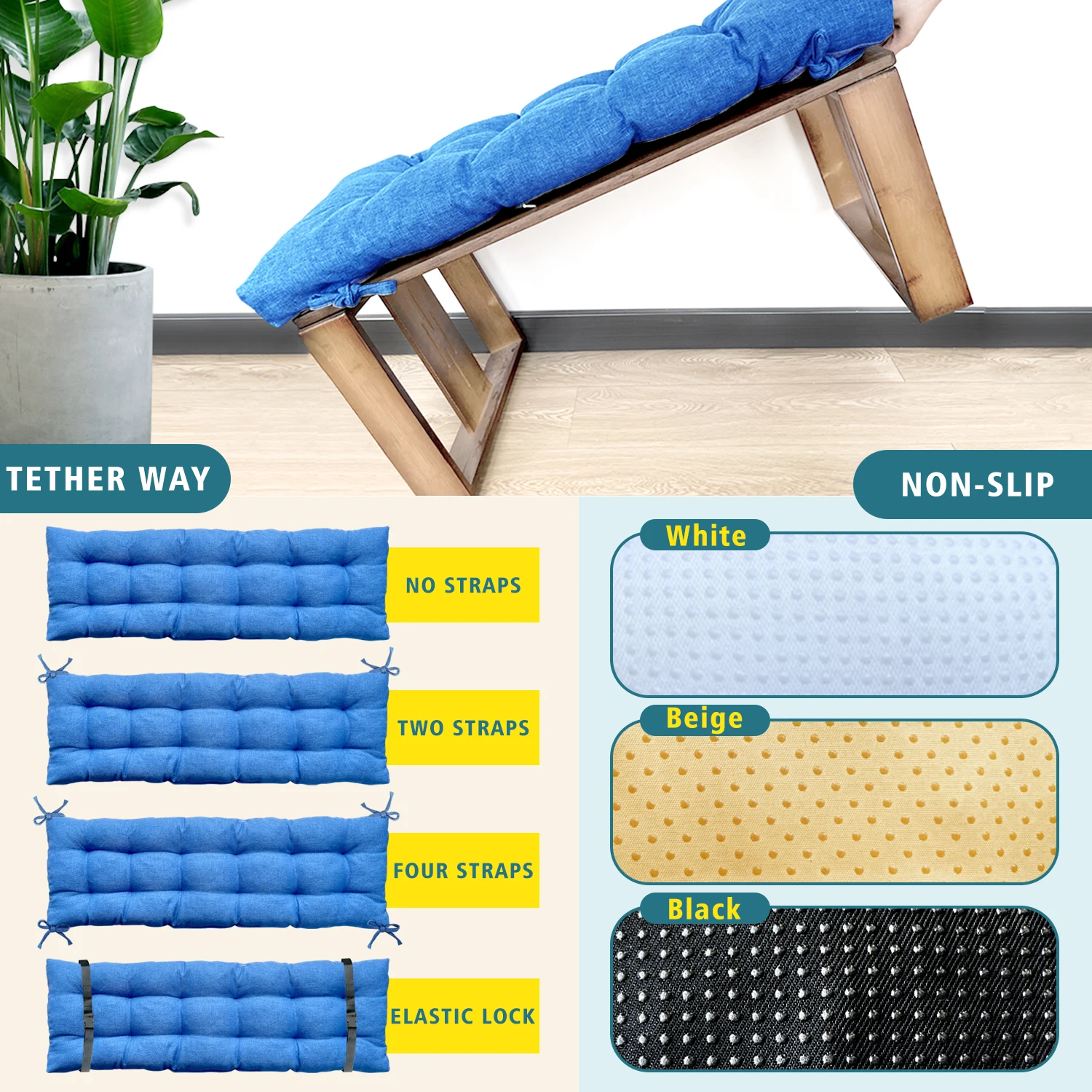 Custom Bench Seat Cushion Bay Window Seating Pad  Long Mattress Custom Chair Seat Pad Decorative Garden Cojines Pads Swings 3