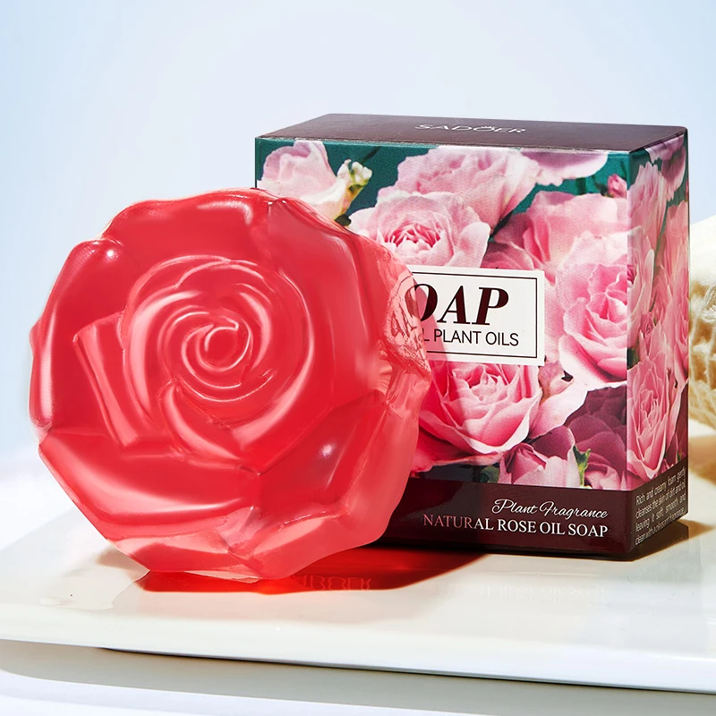 SADOER Rose Facial Soap Face Wash Foam Facial Cleanser Whitening Nourishing Moisturizing Anti Acne Body Bathing Facial Soap