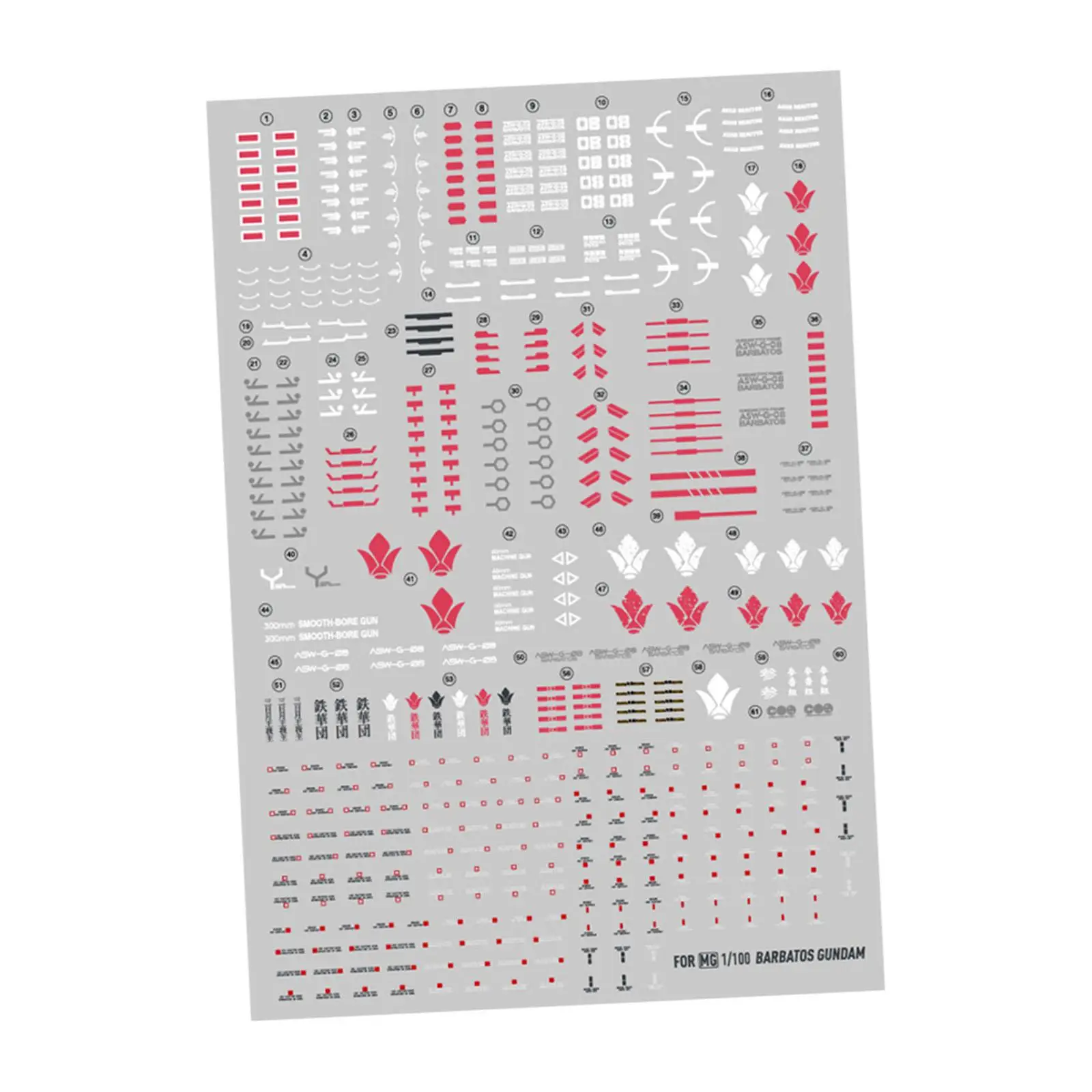 

Водная наклейка для модели, аксессуар для хобби, Водные Наклейки для моделирования в масштабе MG 1/100, сироты с железной кровью, Mikazuki Barbatos