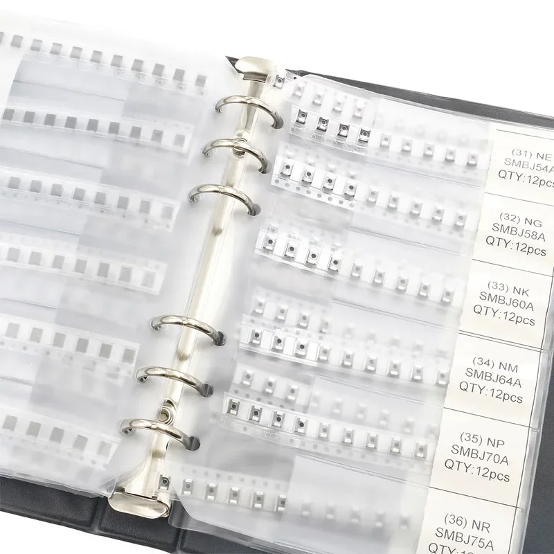 564Pcs 47Value one/Two Way TVS Diode Assorted kit SMBJ5.0A-SMBJ188A Book Assorted kit