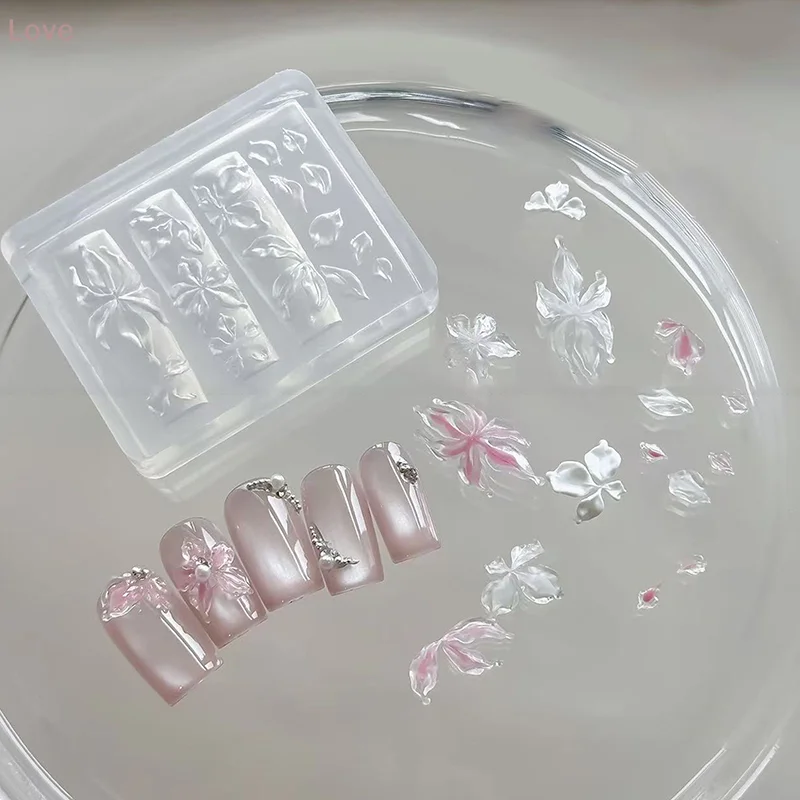 [P] 1개 백합꽃 바다 조개 소라 산호 불가사리 3D 아크릴 네일 몰드 장식 DIY 실리콘 매니큐어 아트