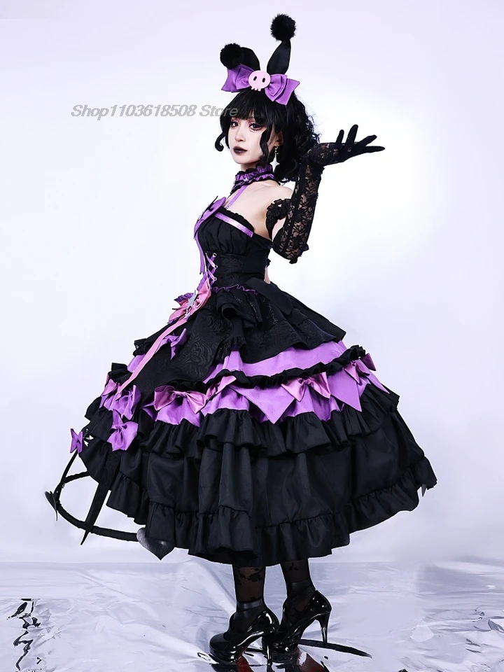 In Stock Bloody Queen Kuromi Cosplay Costume Identity V Black