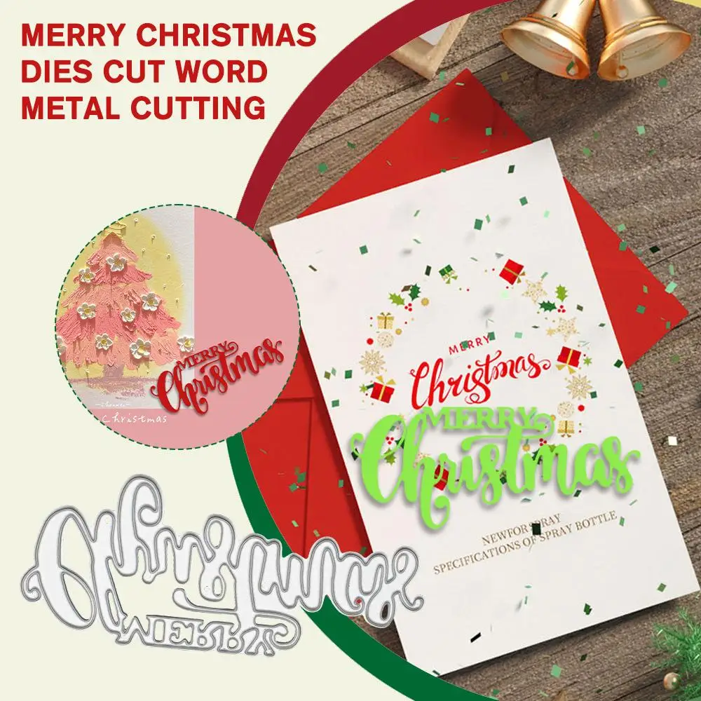 

Merry Christmas Craft DIY Metal Cutting Dies Stamps Suitable For Festive Christmas Home Office Decor Z7A9