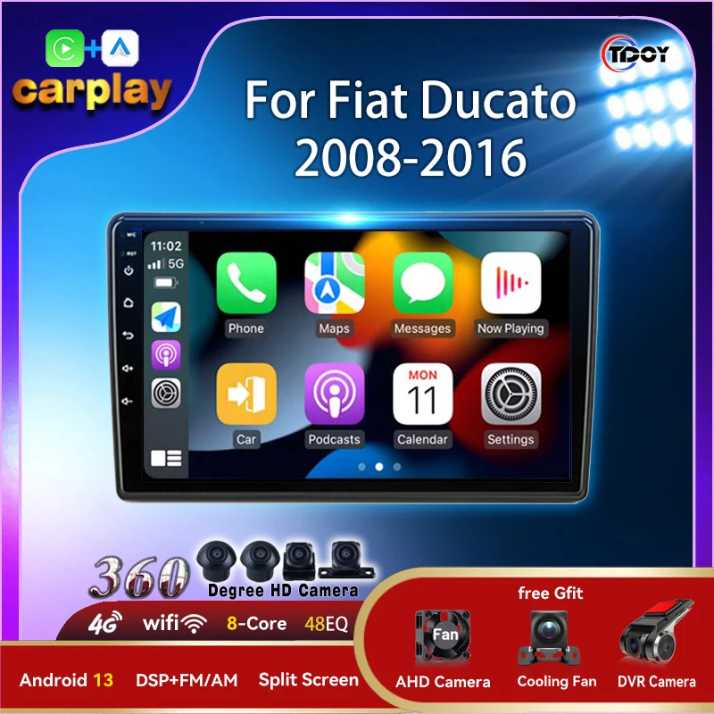 

Авторадио Android Carplay для Fiat Ducato 2008-2016 Авторадио усилитель автомобильное радио GPS WIFI автомобильный сабвуфер мультимедийный автомобильный