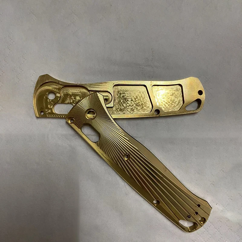 1PairBrassAluminiumOxideBlackKnifeScalesPatchesforBenchmadeBugout535KnivesHandle