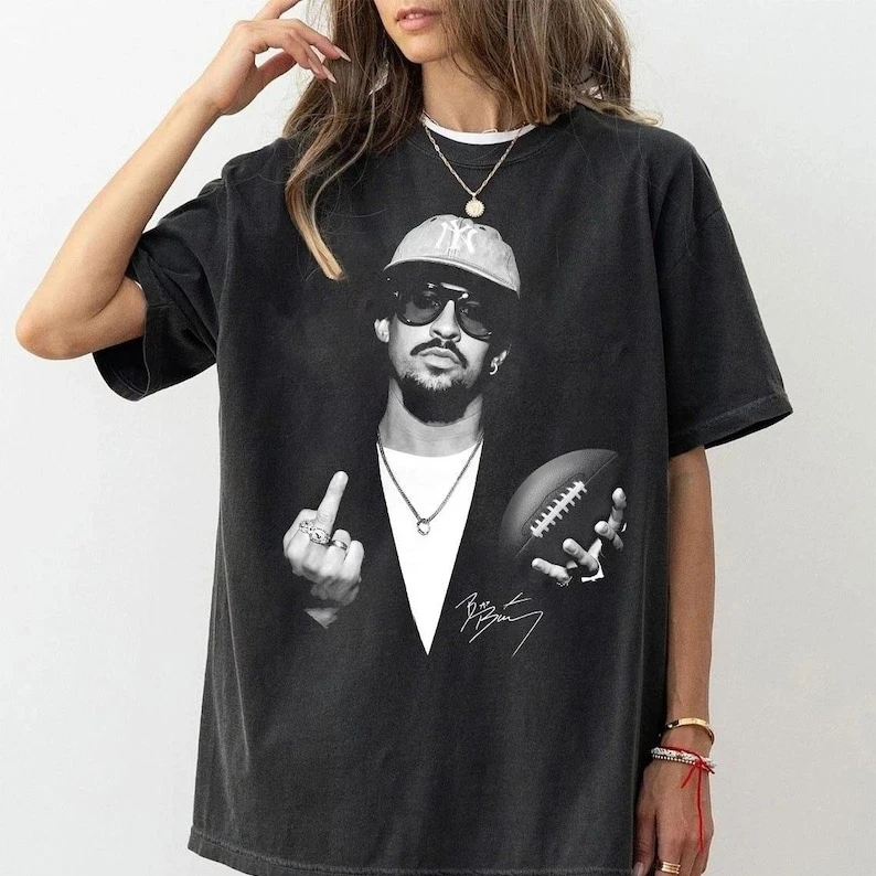 Bad Bunny Bowl 2026 Halftime Show Short Sleeves Cotton T-Shirt Bad Bunny Portrait Print T-Shirt Graphic Vintage Tee Tops 1