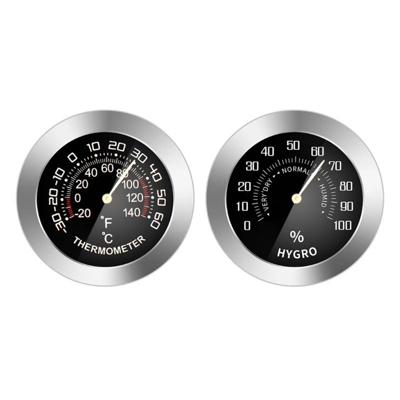 

Mini Metal Mechanical Analog Thermometer Hygrometer for Car Truck Refrigerator Dropship