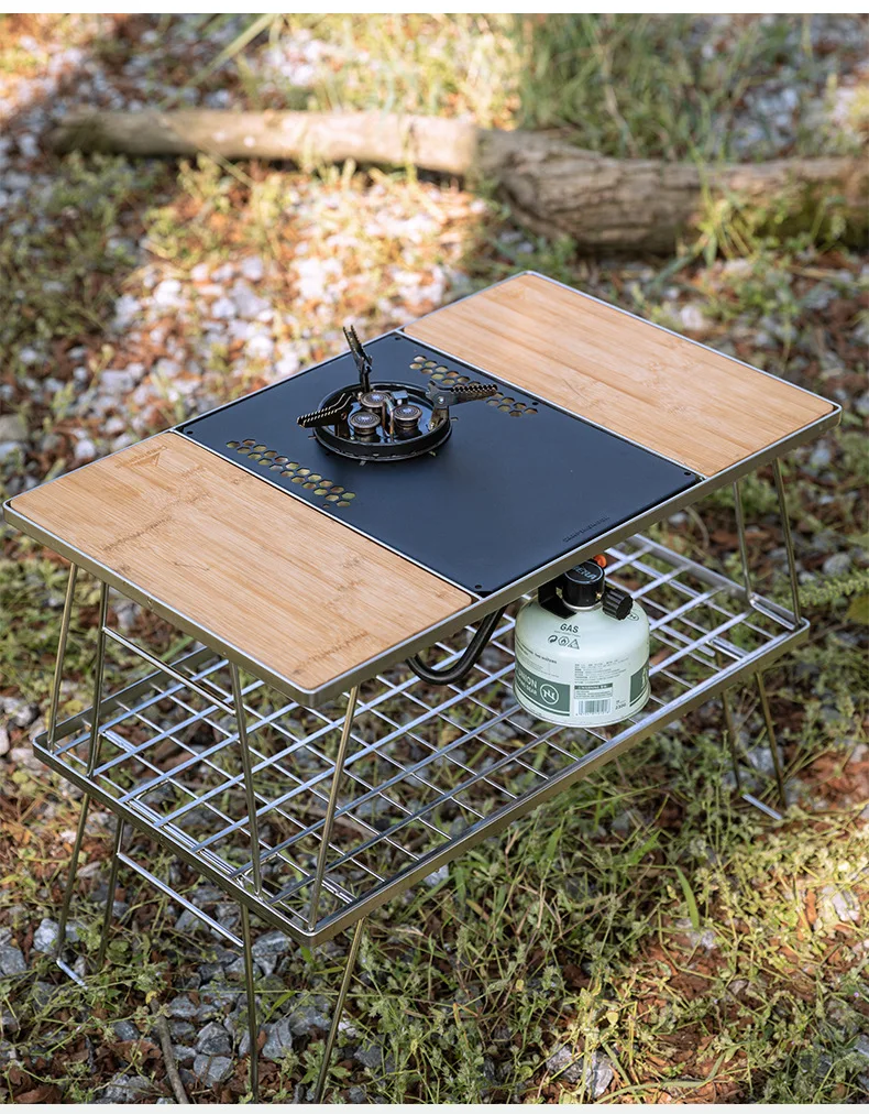 CAMPINGMOON KR Tragbarer Camping IGT Koreanischer Stil Kocher-Einheit Picknick-Tisch Mehrzweck-Zwischenplatte für Outdoor-Kochen – Detail 15