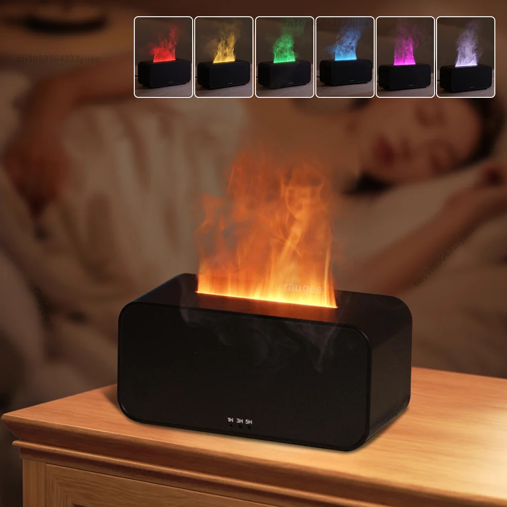 Humidificateur D'air Aromathérapie 560 Ml - Avec Flamme Simulée 3D - Neuf SODIAL