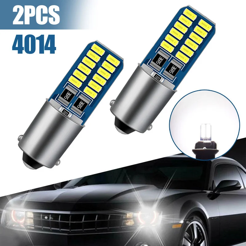 2pc Canbus BA9S LED H6W T4W Car Led Light Bulb Auto Reverse Lamp Parking License Plate Light 12V White Universal Car Accessories