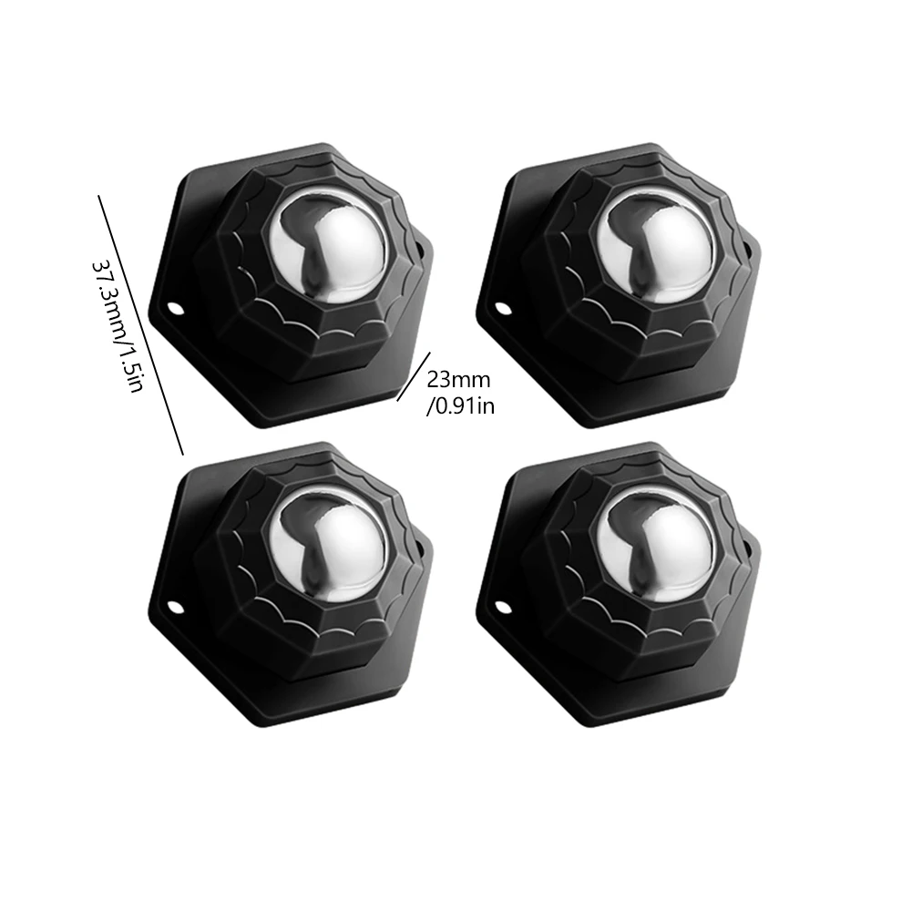 4pcs Moving Roller Kit Self Adhesive Pulley Wheels 360 Degree Rotation Versatile for Trash Can Storage Box Small Furniture