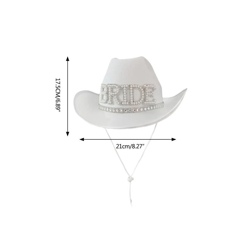 Cowgirl Hats White Elegant Cowgirl Hat Bride Wedding Photo Costume Props Summer Outdoor Women Girl Hat Western Style Cowboy Caps