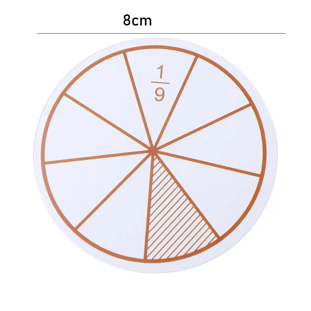 Wooden Math Teaching Toys 12pcs Fractions Mathematics Teaching Resources EVA Round Shape Fractions Instrument Montessori Educational Math Toy Learn Tool