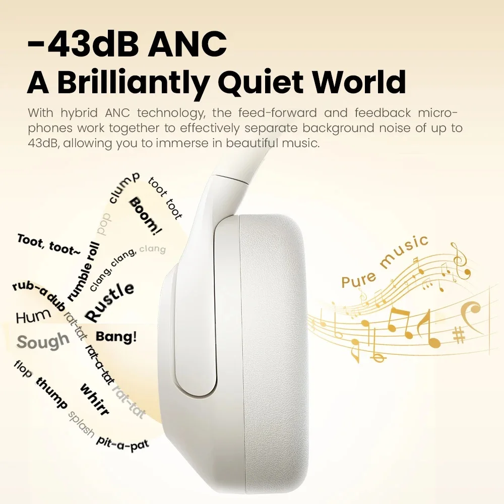 HAYLOU S30 Premium Wireless Bluetooth Headphones with Adaptive Noise Cancellation and Extended Playtime