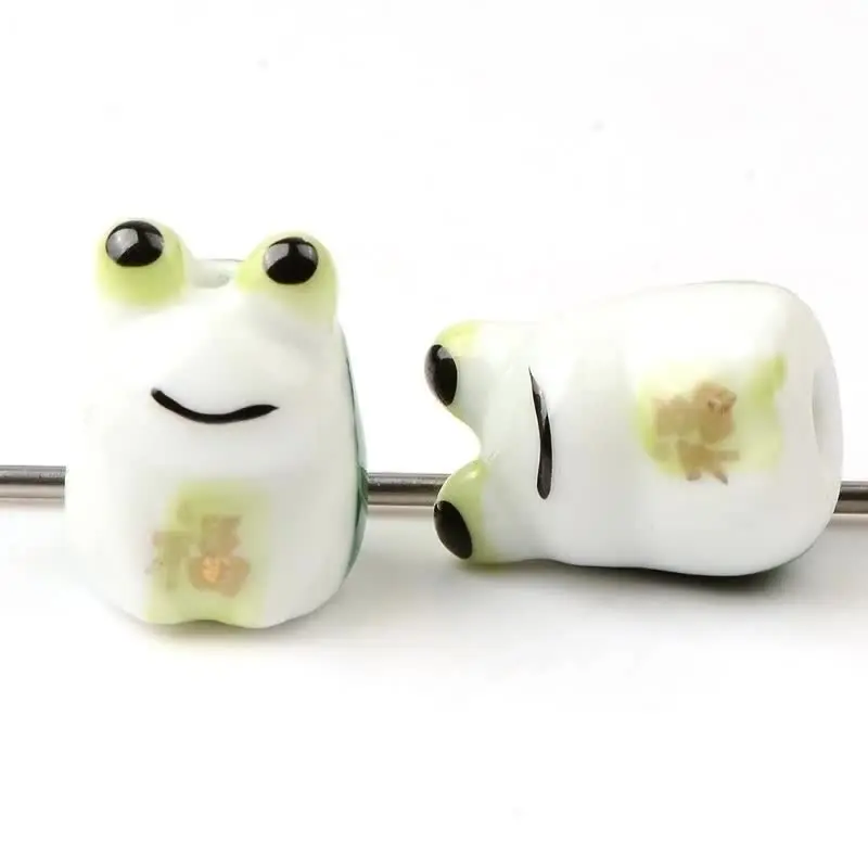 Керамические бусины лягушки 2 шт