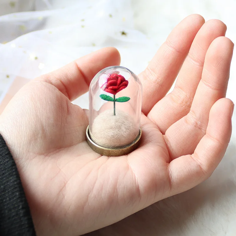 120pcs Mini Glass Dome Cloches Bell Jar Beautifully packaged eternal flowers for Home decoration, Valentine's Day gifts 6