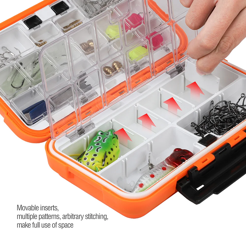 

Large Capacity Waterproof Fishing Tackle Box, Double-Sided Bait Box, Multifunctional Storage Organizer, Hook and Bait Accessory