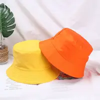 Cotton Summer Foldable Bucket Hat Unisex Women Outdoor Sunscreen Hat Pure Color Fishing Hunting Cap Men Basin Chapeau Beach Cap - Image 3