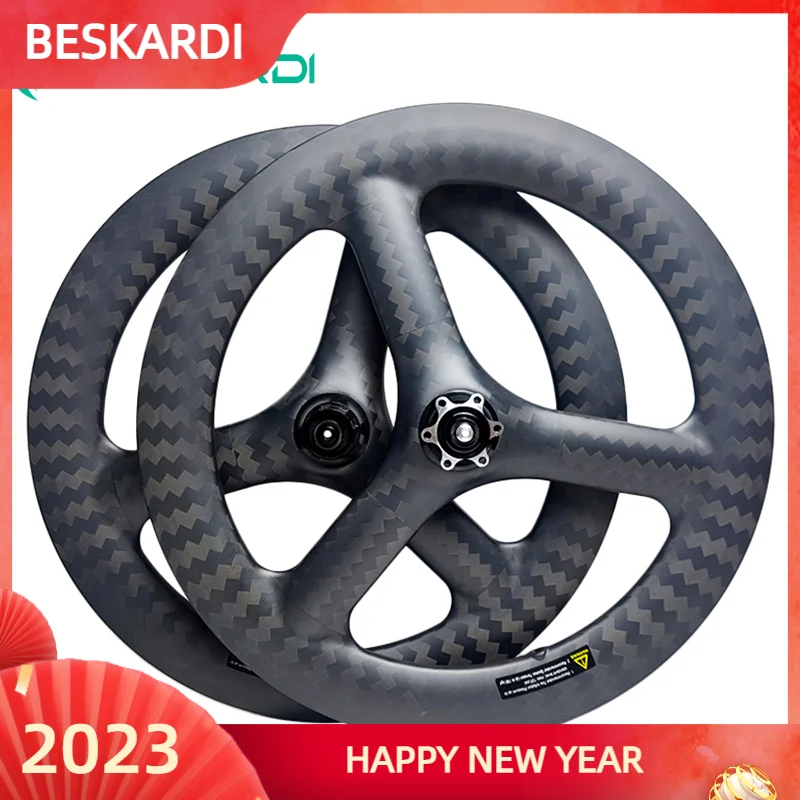 Folding Bicycle Parts 20inch 406 Trispokes 11 Speed Carbon Wheelset 100/135mm V Disc Brake