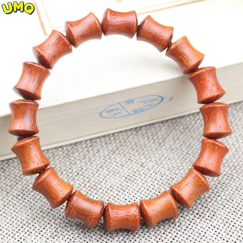 

Natural Solid Wood Red Rosewood Hand String Bamboo Joint Stationery Jewelry Male and Female Lovers Broadcast Rising Amulet