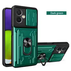 Premium Card Slot Cover with Ring - Poco F3 (F3 Pro) (Green)