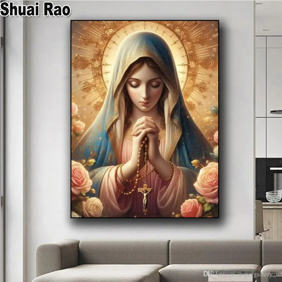 Peinture diamant thème Marie, Mère de Dieu, Vitrail, Naissance du Sauveur,  Jésus Christ, Broderie DIY, Point de Croix, Décoration de Maison -  AliExpress, image size:960x960