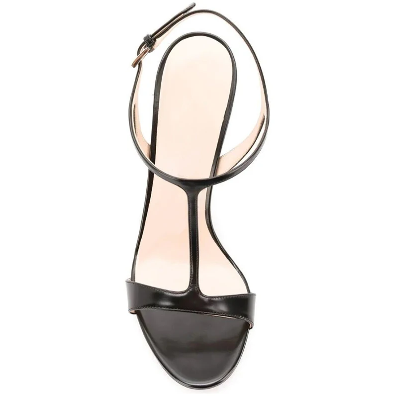 Round Toe Summer Sandals for Women 2022 Stilettos High Heels Party Dress Shoes Ladies Sexy T-Strap Evening Shoes Plus Size Heels