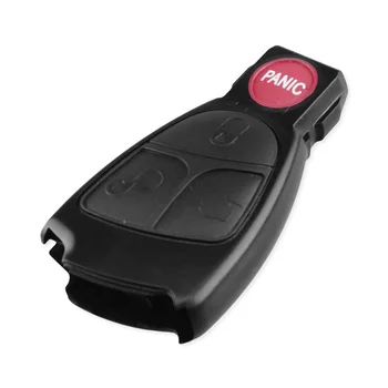 4 pulsante telecomando custodia di allarme per Mercedes 4 4 pulsante telecomando custodia di allarme per Mercedes - KEYYOU nuovo 4 pulsanti Car Key Shell 3 1 panico telecomando Keyless Entry Fob custodia
