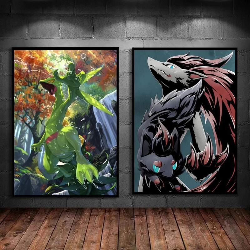 

Картина на холсте, домашняя комната Zoroark, картина с мультяшным персонажем, Детские экшн-фигурки, эстетический постер, рождественские подарки