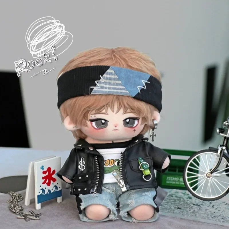 20cm baby clothes set, cotton baby clothes, leather clothes, torn pants, and headband item 5