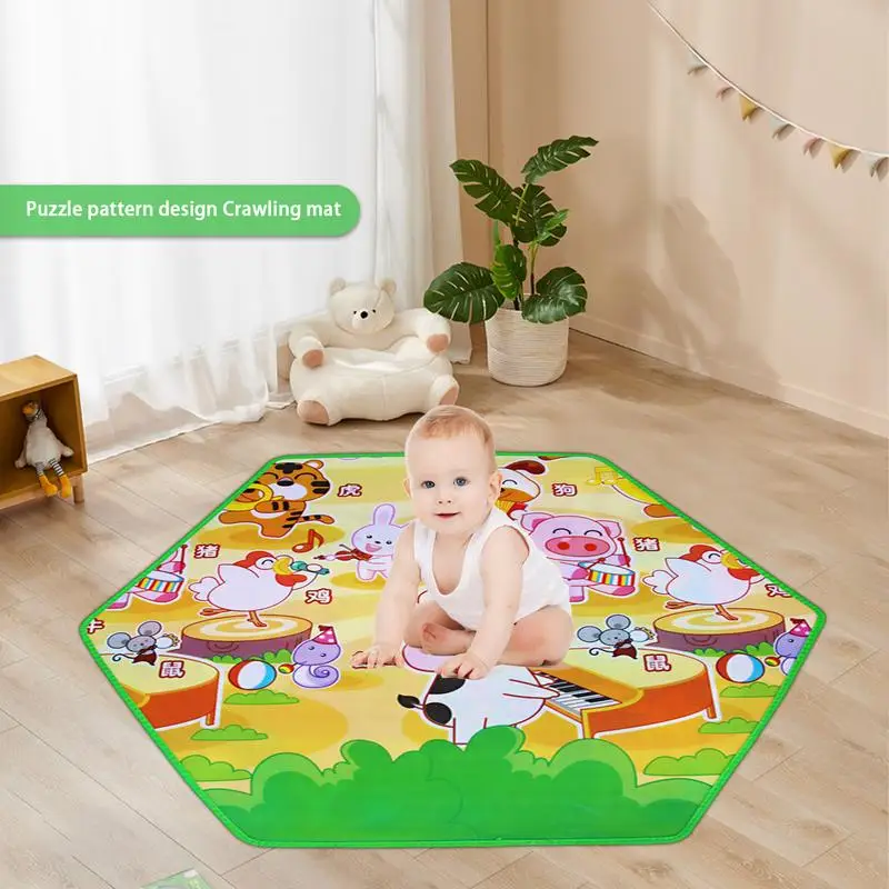 

Шестигранный мягкий игровой коврик для новорожденных, Обучающие игровые коврики, водонепроницаемые противоскользящие противоударные детские товары