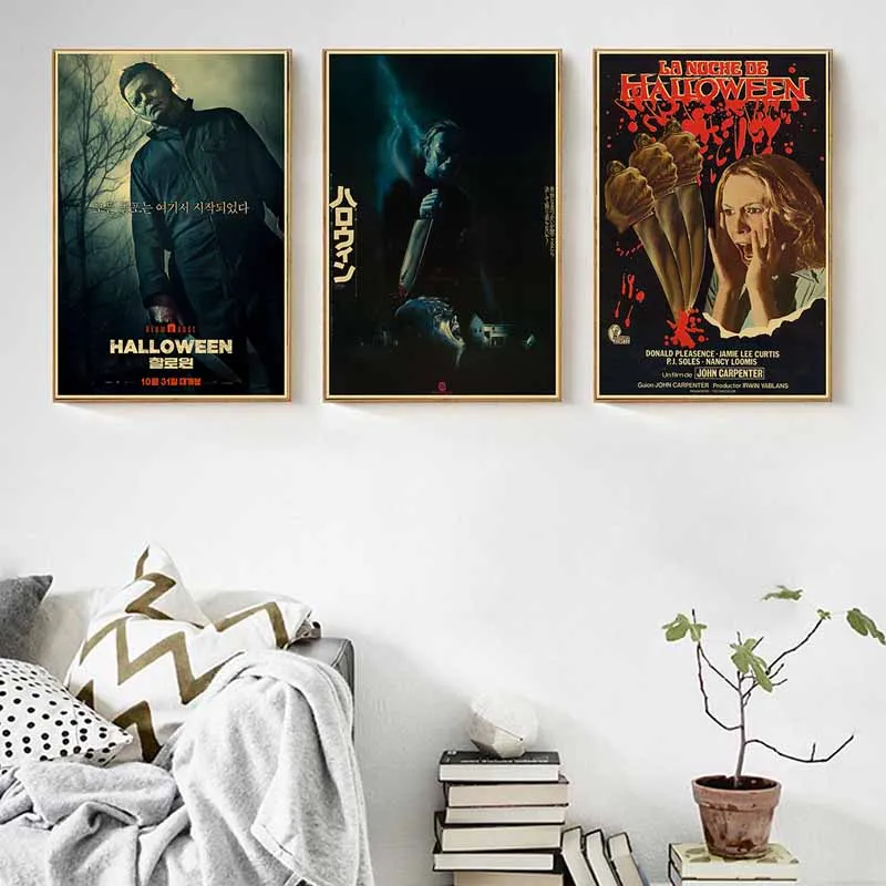 Clássicos filmes de terror halloween michael myers personagens presentes  cartazes e impressões pintura em tela fotos da arte da parede decoração  casa - AliExpress